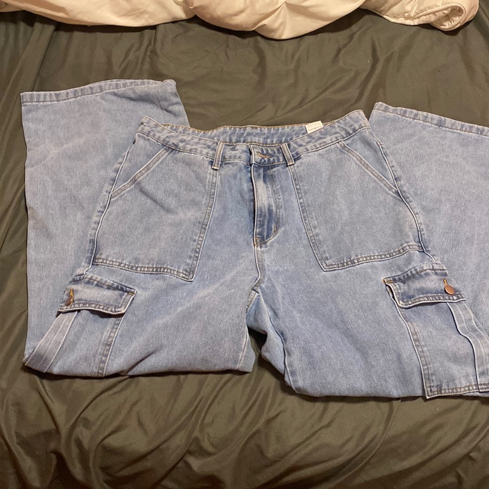 Shein Curve 0XL Mom jeans baggy Cargo Denim Pants